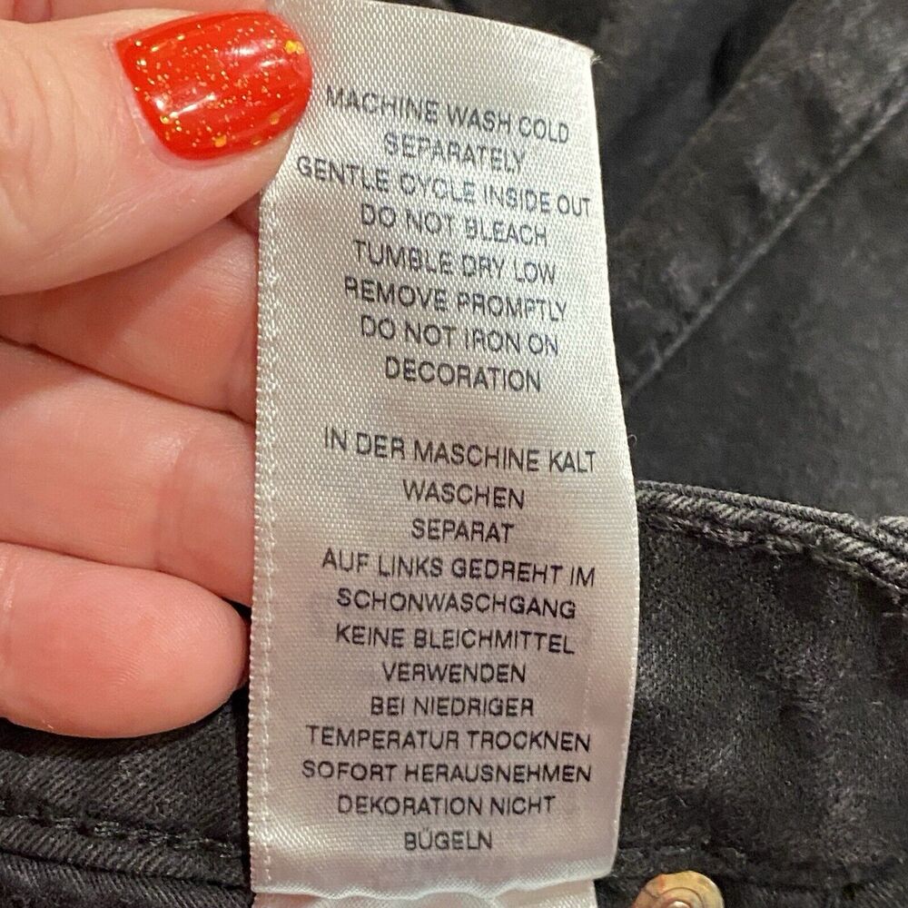 True Religion Womens 31 Moto Super Skinny Jeans Faded Black Zip Pockets Stretch - Picture 9 of 14